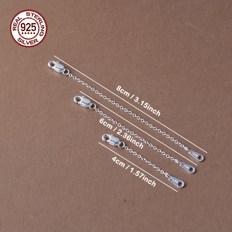 2pcs S925 Sterling Silver Extender Chains for Jewellery Making